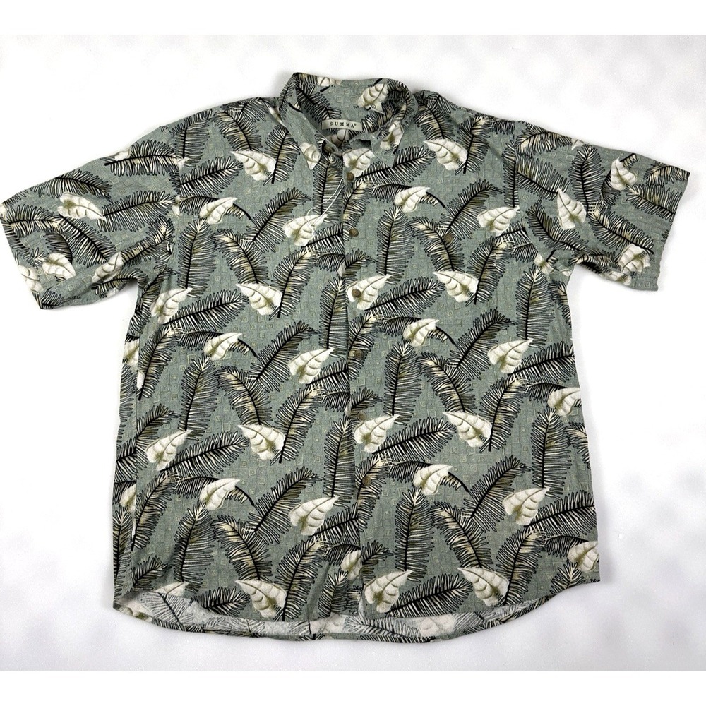 SUMMA Tropical Hawaiian Shirt Men's XL Silk Floral Lightweight NWOT Vaca Summer
